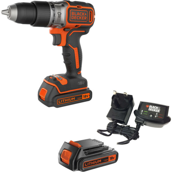 Black and Decker BL188 18v Cordless Brushless Combi Drill 2 x 1.5ah Li-ion Charger No Case