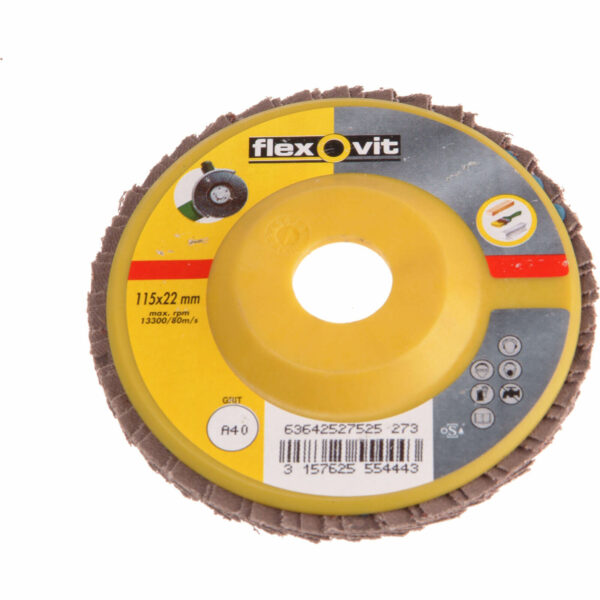 Flexovit Abrasive Flap Disc 115mm 40g