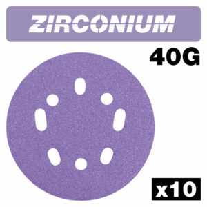 Trend Zirconium Random Orbital Sanding Disc 125mm 125mm 40g Pack of 10