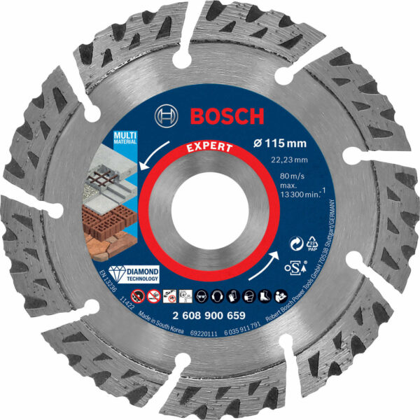 Bosch Expert Multi Material Diamond Cutting Disc 115mm 2.2mm 22mm