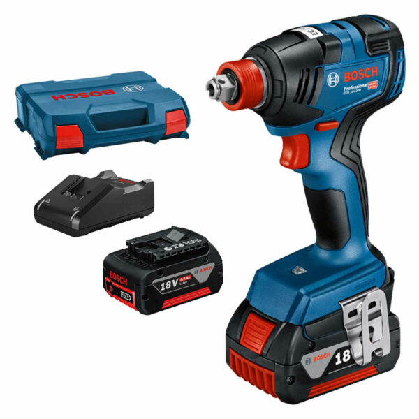 Bosch GDX 18V-200 18v Cordless Brushless Impact Driver / Wrench 2 x 5ah Li-ion Charger Case