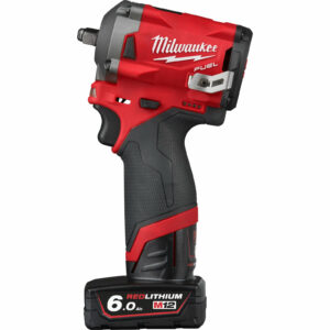 Milwaukee M12 FIW38 Fuel 12v Cordless Brushless 3/8" Drive Impact Wrench 1 x 2ah & 1 x 6ah Li-ion Charger Case