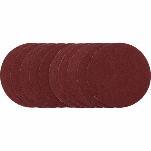 Draper Unpunched Hook and Loop Sanding Discs 125mm 125mm 80g Pack of 10