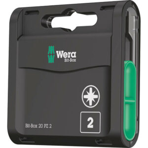 Wera Bit-Box Extra Hard Pozi Screwdriver Bits PZ2 25mm Pack of 20