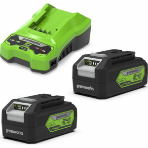Greenworks GSK24B4X 24v Cordless Twin Li-ion Batteries 4ah and Fast Battery Charger 4ah