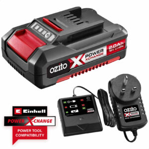 Ozito Genuine 18v Cordless Power X-Change Li-ion Battery 2ah and Eco Charger 2ah