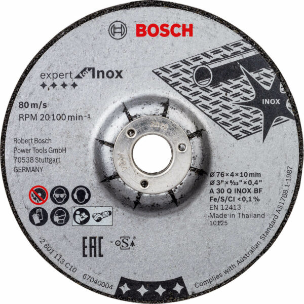 Bosch Expert 76mm Inox Cutting Disc for GWS 12V-76 Pack of 2 76mm 4mm 10mm