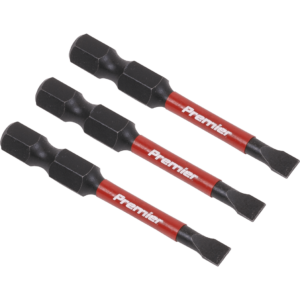 Sealey Impact Power Tool Slotted Screwdriver Bits 4.5mm 50mm Pack of 3