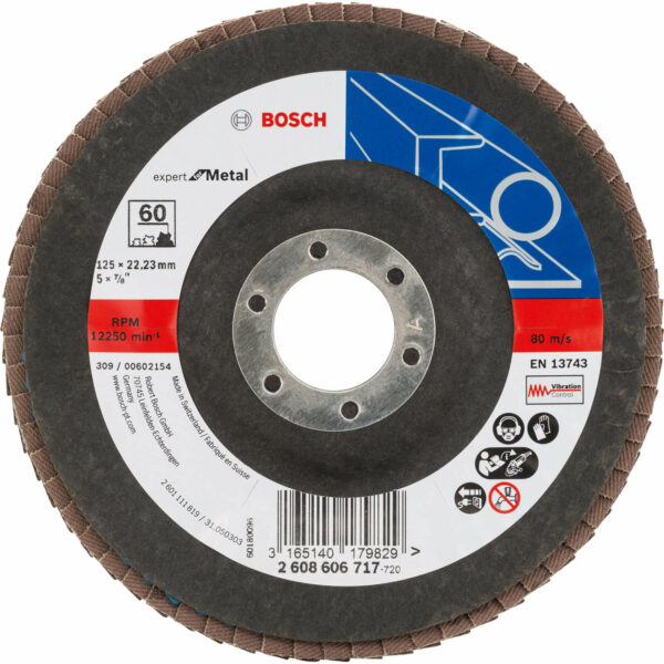 Bosch Expert X551 for Metal Angled Flap Disc 125mm 60g Pack of 1