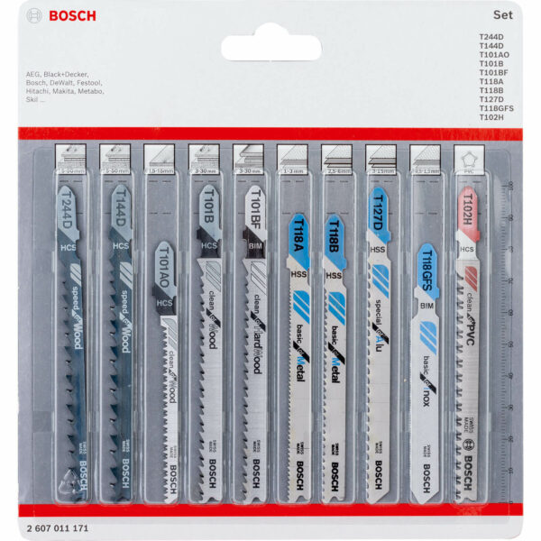 Bosch 10 Piece Multi Purpose Jigsaw Blade set