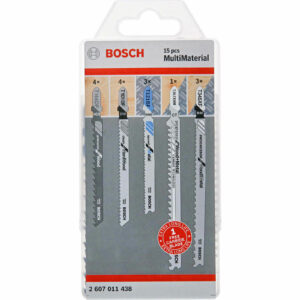Bosch 15 Piece Assorted Multi Materia Jigsaw Blades Set + FOC Carbide Blade