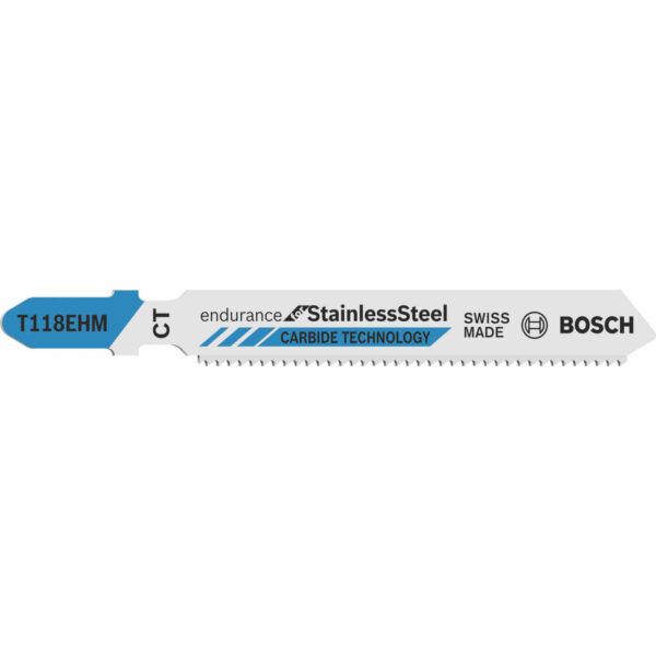 Bosch T118 EHM Stainless Steel Cutting Jigsaw Blades Pack of 3
