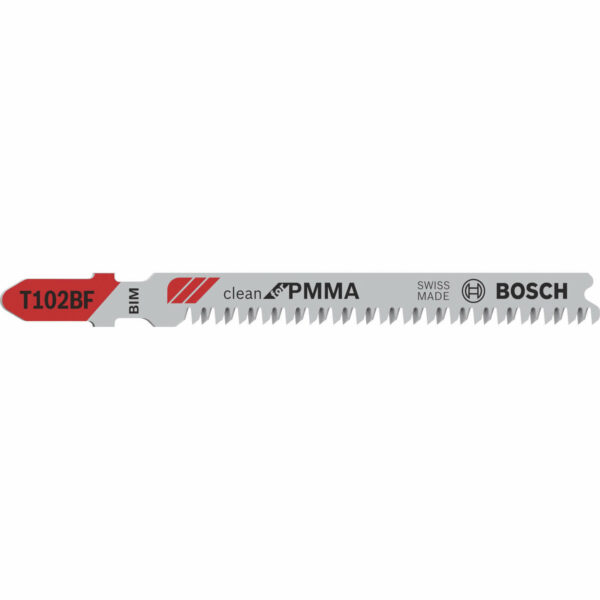 Bosch T102BF Plastic Perspex Cutting Jigsaw Blade Pack of 5