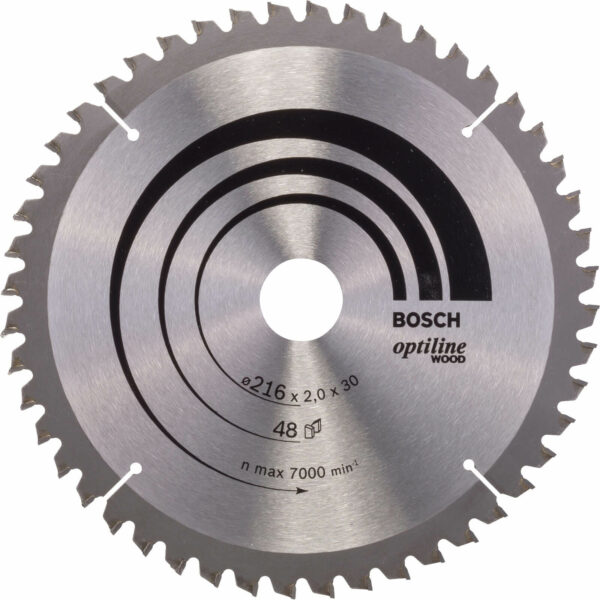 Bosch Optiline Wood Cutting Mitre Saw Blade 216mm 48T 30mm
