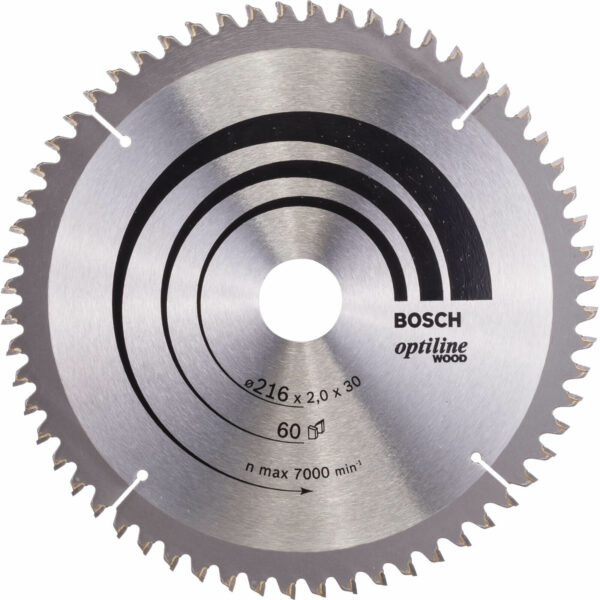 Bosch Optiline Wood Cutting Mitre Saw Blade 216mm 60T 30mm