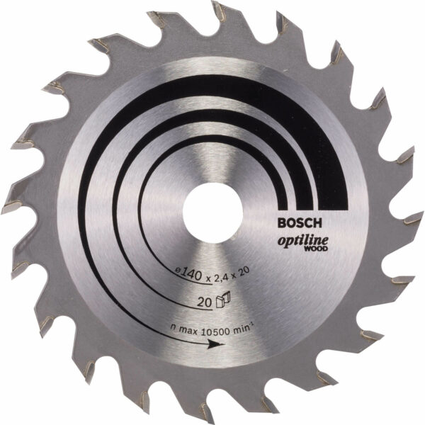 Bosch Optiline Wood Cutting Saw Blade 140mm 20T 20mm