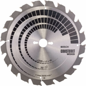 Bosch Construct Nail Proof Wood Cutting Table Saw Blade 300mm 20T 30mm