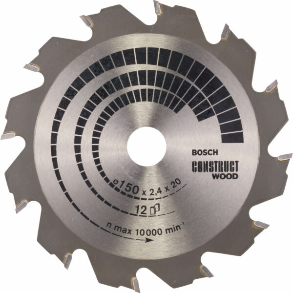 Bosch Construct Wood Cutting Saw Blade 150mm 12T 20mm