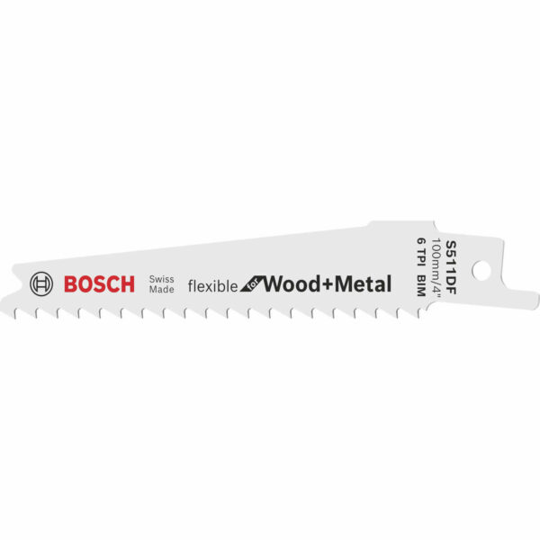 Bosch S511DF Flexible Wood and Metal Cutting Reciprocating Sabre Saw Blades Pack of 2