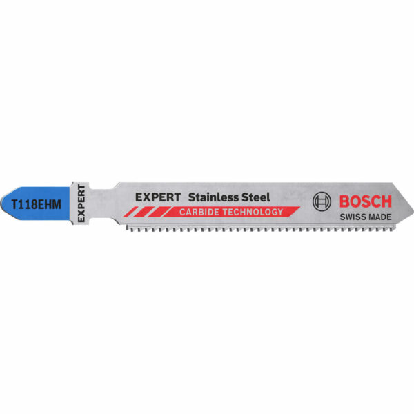 Bosch Expert T118EHM Stainless Steel Jigsaw Blades Pack of 3