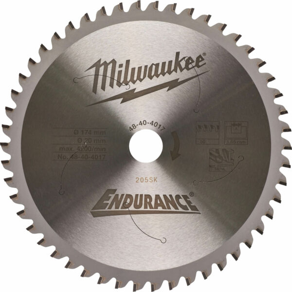 Milwaukee Endurance Metal Steel Cutting Circular Saw Blade 174mm 50T 20mm