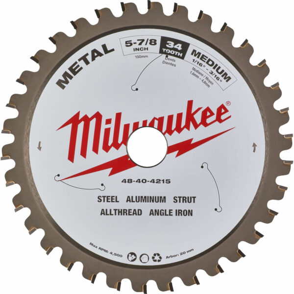 Milwaukee Endurance Metal Steel Cutting Circular Saw Blade 135mm 30T 20mm