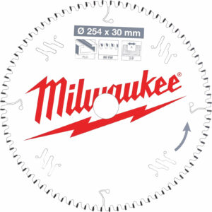 Milwaukee Aluminium Cutting Circular Mitre Saw Blade 254mm 80T 30mm