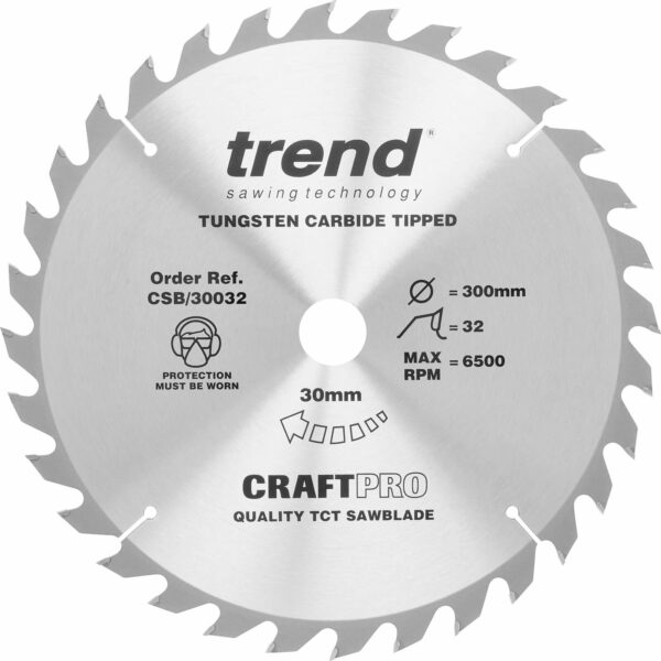 Trend CRAFTPRO Wood Cutting Saw Blade 300mm 32T 30mm