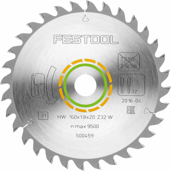 Festool Fine Tooth Wood Cutting Circular Saw Blade 216mm 60T 30mm