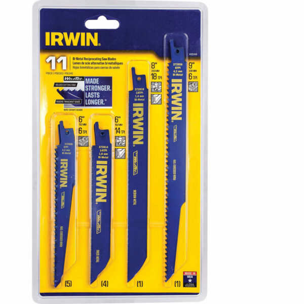 Irwin 11 Piece Bi Metal Reciprocating Sabre Saw Blade Set