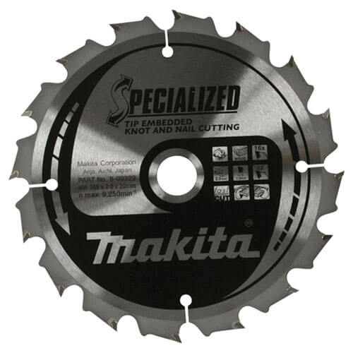 Makita SPECIALIZED Knot and Nail Cutting Saw Blade 185mm 40T 15.8mm