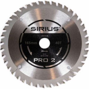 Sirius PRO 2 165mm Cordless Circular Saw Blade 165mm 40T 20mm