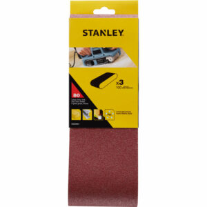 Stanley 100mm x 610mm Sanding Belts 100mm x 610mm 80g Pack of 3