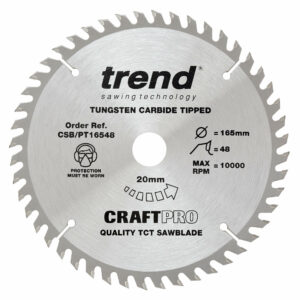 Trend CRAFTPRO Panel Trimming Plunge Saw Blade 165mm 48T 20mm