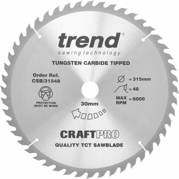 Trend CRAFTPRO Wood Cutting Saw Blade 315mm 48T 30mm