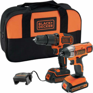 Black and Decker BCK25S2S 18v Cordless Combi Drill and Impact Driver Kit