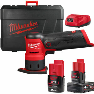 Milwaukee M12 FDSS Fuel 12v Cordless Brushless Spot Sander 1 x 2ah & 1 x 4ah Li-ion Charger Case