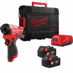 Milwaukee M12 FID2 Fuel 12v Cordless Brushless Impact Driver 2 x 6ah Li-ion Charger Case