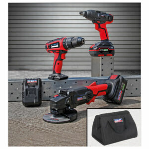 Sealey CP20VCOMBO1 20V Cordless 13mm Hammer Drill/Impact Wrench/ A...
