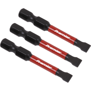 Sealey Impact Power Tool Slotted Screwdriver Bits 5.5mm 50mm Pack of 3