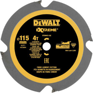 DeWalt 115mm PCD Fibre Cement Saw Blade for DCS571 115mm 4T 9.5mm