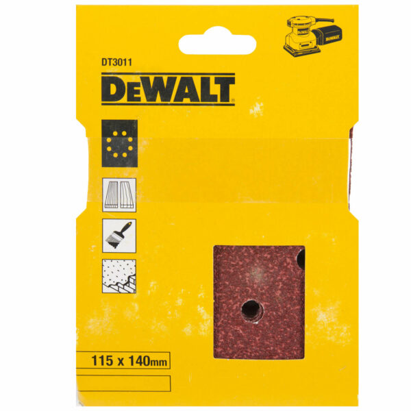 DeWalt Punched Clip On 1/4 Sanding Sheets 115mm X 140mm 100g Pack of 25
