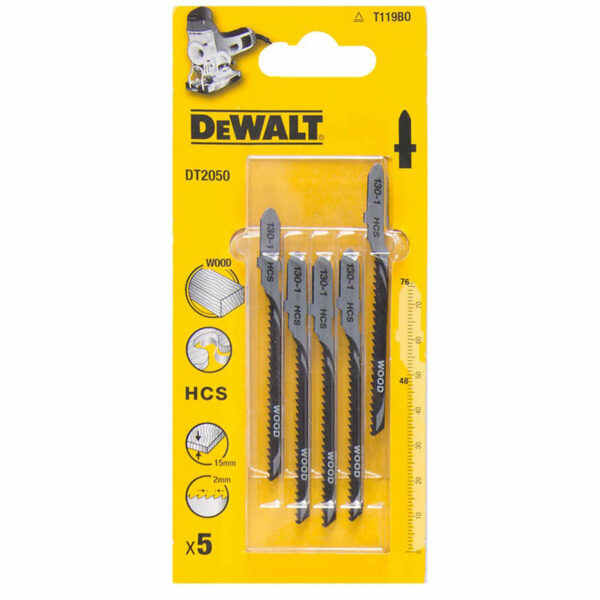 DeWalt T119BO HCS Wood Cutting Jigsaw Blades Pack of 5