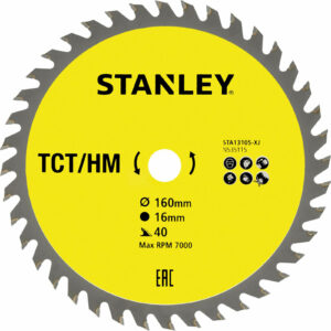 Stanley TCT Circular Saw Blade 160mm 40T 16mm