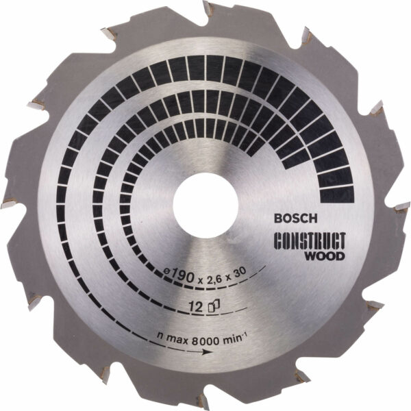 Bosch Construct Wood Cutting Saw Blade 190mm 12T 30mm