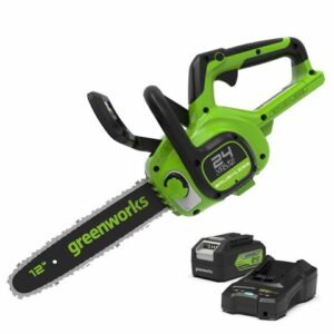 Greenworks 24V/48V Greenworks 24V 30cm Brushless Chainsaw with 2Ah Battery & Charger