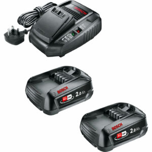 Bosch Genuine GREEN P4A 18v Cordless Li-ion Twin Battery 2ah and Fast Charger 2ah