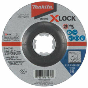 Makita X Lock A36P Metal Grinding Disc 125mm 6mm 22mm