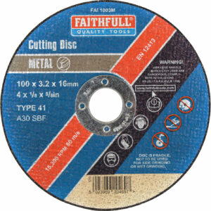 Faithfull Metal Cut Off Disc 100mm 3.2mm 16mm