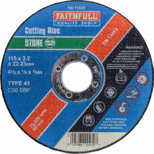Faithfull Stone Cutting Disc 115mm 3.2mm 22mm